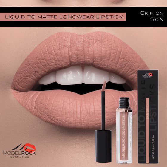 Model Rock Liquid to Matte Lipstick in Shade - Skin on Skin