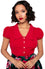 Hell Bunny Maddy Blouse in Red Wardrobe Staple - Pre-order Estimated dispatch 29 August 2025
