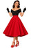 Dolly & Dotty Maisie Midi Full Circle Swing Skirt in Red