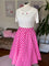Dolly & Dotty Maisie Midi Swing Skirt in Hot Pink and White Polka dot