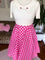 Dolly & Dotty Maisie Midi Swing Skirt in Hot Pink and White Polka dot