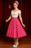 Dolly & Dotty Maisie Midi Swing Skirt in Hot Pink and White Polka dot