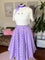 Dolly & Dotty Maisie Midi Swing Skirt in Purple and White Polka dot