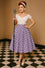 Dolly & Dotty Maisie Midi Swing Skirt in Purple and White Polka dot