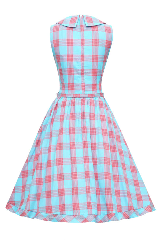 Dolly & Dotty Maverick Shirt Dress in Pink and Blue Check Tartan