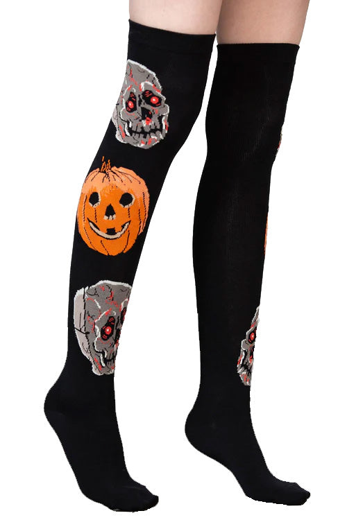 Killstar Morbid Knee-High Socks Halloween Zombies Pumpkins Jack-o-Lanterns