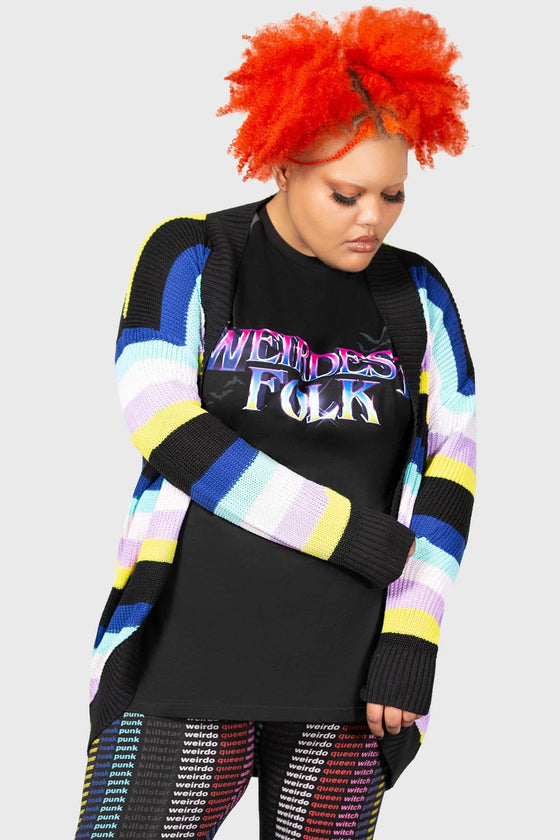 Killstar Neon Rainbow Oversized Cardigan / Shrug Unisex