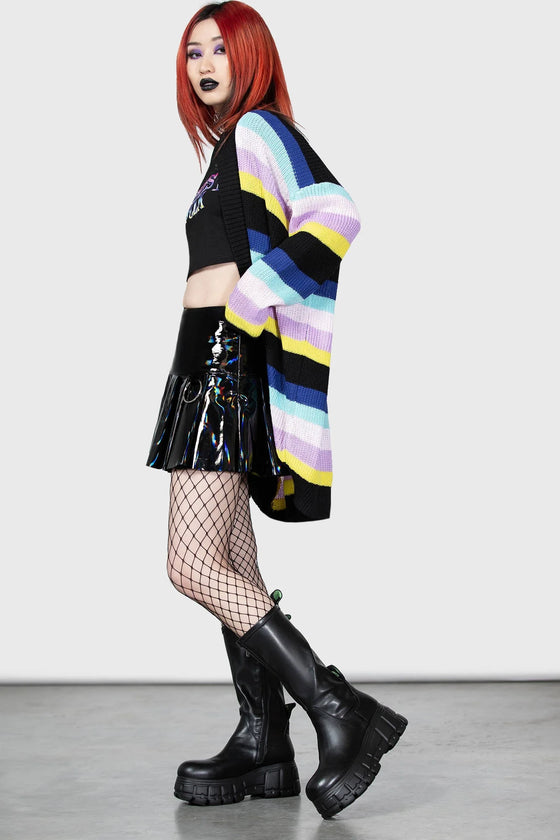 Killstar Neon Rainbow Oversized Cardigan / Shrug Unisex