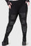 Killstar Night Demon Leggings with Faux Leather Detailing