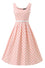 Dolly & Dotty Ophelia Midi Swing Dress in Pale Pink and White Polka dot