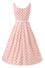 Dolly & Dotty Ophelia Midi Swing Dress in Pale Pink and White Polka dot