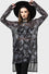 Killstar Ossuary Long Sleeve Micro Mesh Top Bone Print