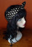 Kitty Deluxe Reversible Wired Headband in Black Polka Dot Print & Customisable Reverse