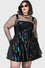 Killstar Paryce Alive Pinafore Shiny Oil Slick Fabric Wet Look PU
