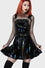 Killstar Paryce Alive Pinafore Shiny Oil Slick Fabric Wet Look PU