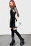Killstar Paryce Alive Pinafore Shiny Oil Slick Fabric Wet Look PU