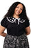 Hell Bunny Phantomette Blouse with Embroidered Ghost Collar Halloween