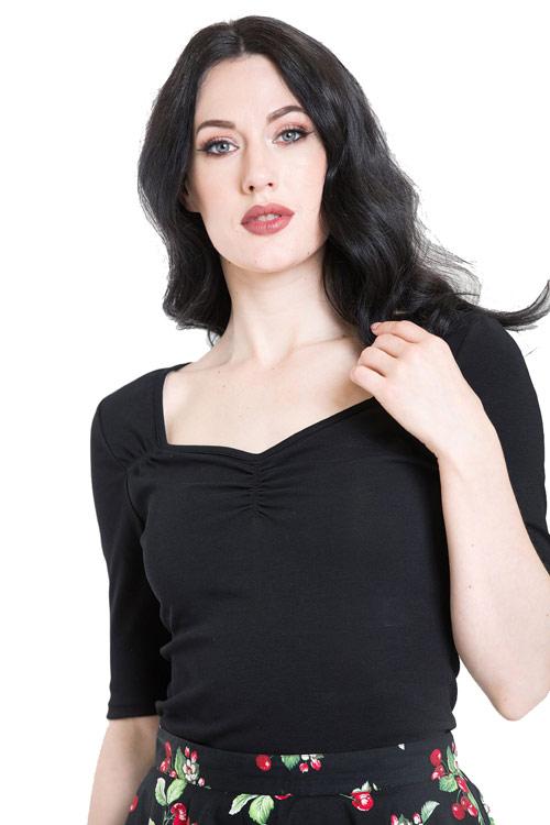 Hell Bunny Philippa Top in Black