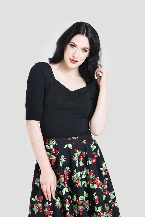 Hell Bunny Philippa Top in Black