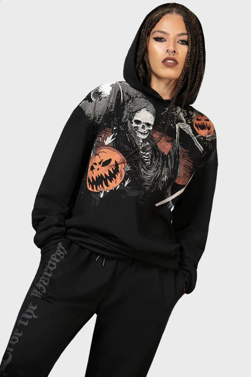 Killstar Scythe Oversized Hoodie Halloween Print Unisex