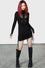 Killstar Shadows Dress with Mesh and Buckle Detail Bodycon Cybergoth