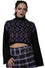 Banned Alternative Argyle Skull Cropped Jumper Black, Purple and Grey Knitted