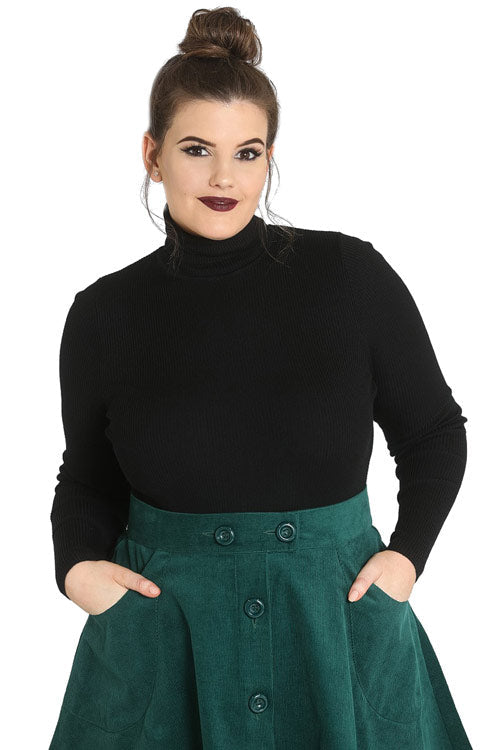 Hell Bunny Spiros Knitted Top in Black
