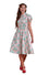Banned Retro Star Folk Shirt Flare Midi Dress with Matching Belt in Pink Print