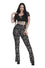 Banned Vixen Noir Flared Leggings with Runic Pattern
