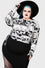 Killstar Unhappy Haunting Long Sleeve Top with Drawstring Sides and Skull Print