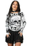 Killstar Unhappy Haunting Long Sleeve Top with Drawstring Sides and Skull Print