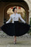Dolly & Dotty Maisie Midi Full Circle Swing Skirt in Black
