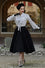 Dolly & Dotty Maisie Midi Full Circle Swing Skirt in Black