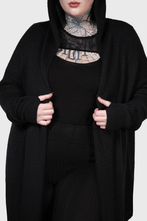 Killstar Veiled Sins Hooded Cardigan Drapey and Flowing