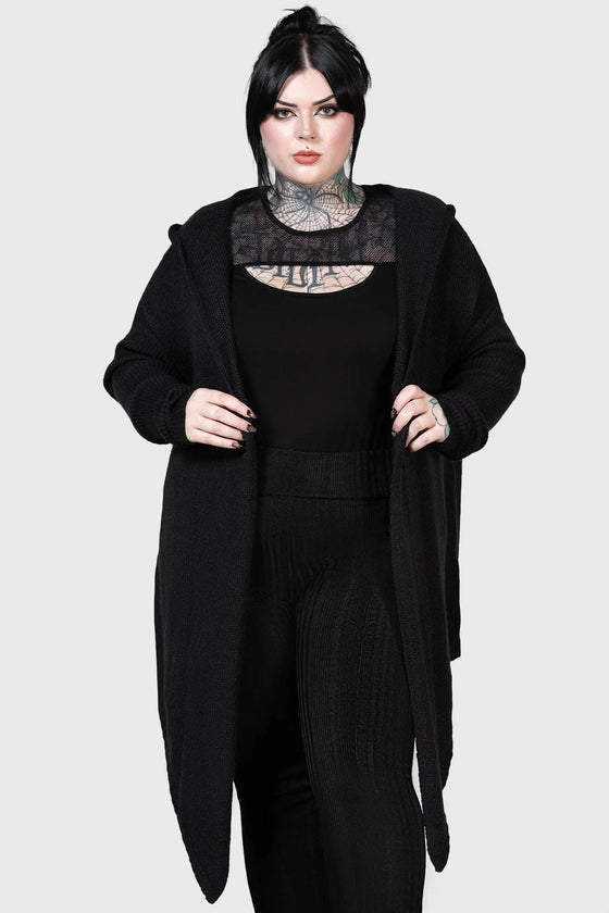 Killstar Veiled Sins Hooded Cardigan Drapey and Flowing