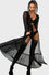 Killstar Widows Tears Black Mesh Robe with Flocked Detail Sexy Femme Fatale