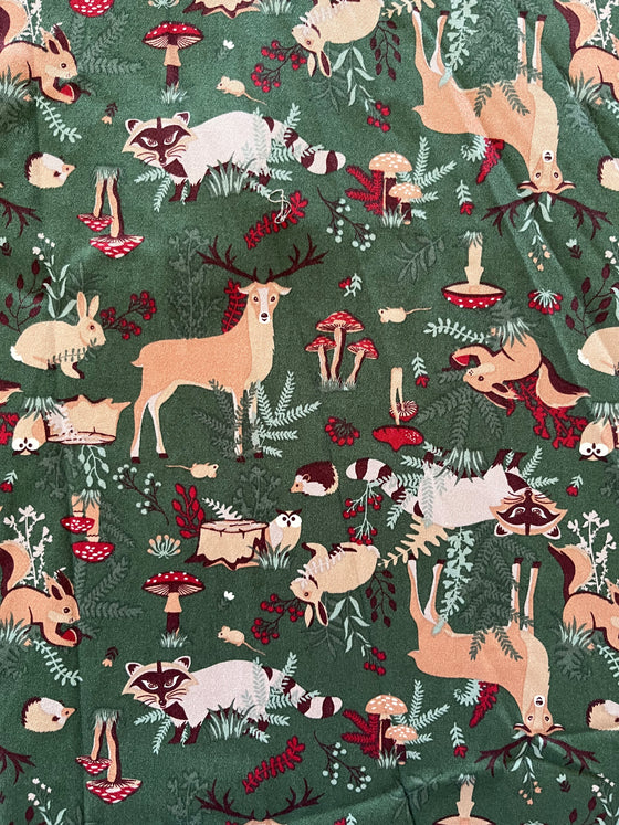 Banned Retro Woodland Creatures Swing Dress Deer Raccoons Mushrooms
