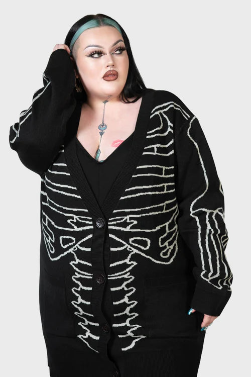 KillstarYour Remains Oversized Knit Cardigan Unisex Skeleton