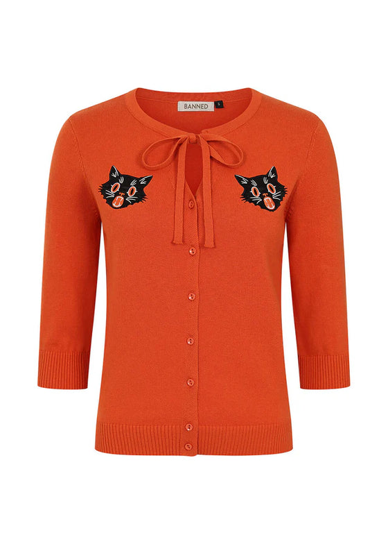 Banned Retro Mia Cardigan in Scaredy Cat Design