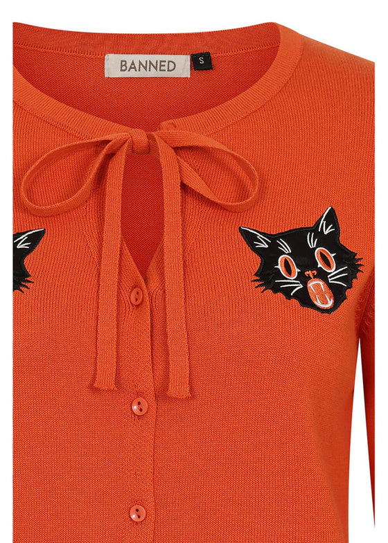 Banned Retro Mia Cardigan in Scaredy Cat Design