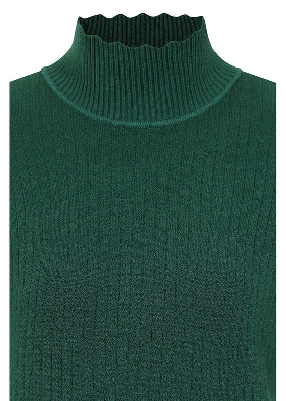 Banned Retro Jane Sweet Scalloped Polo Knit Jumper in Green Wardrobe Staple