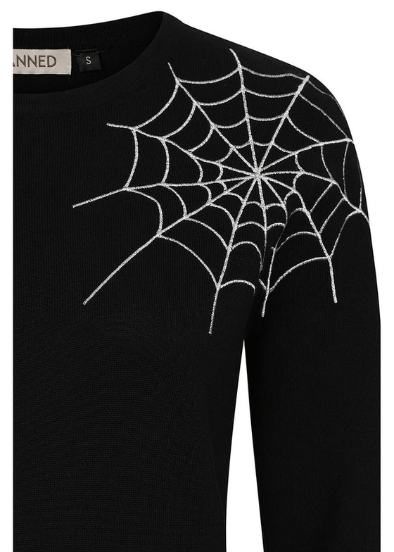 Banned Retro Alina Spiderweb Jumper Knitted Embroidered