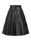 Banned Retro Daphne Swing Skirt in Black PU Leather Look