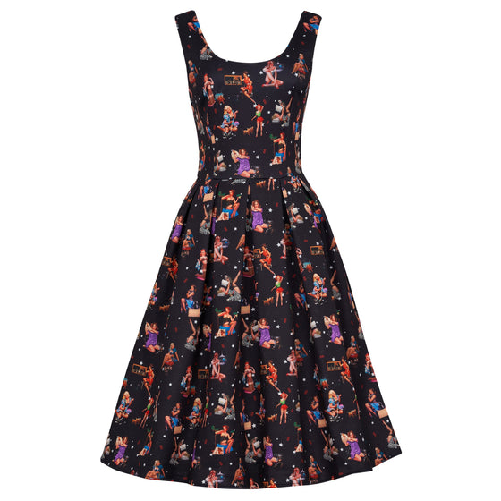 Dolly & Dotty Amanda Dress in Pin Up Print