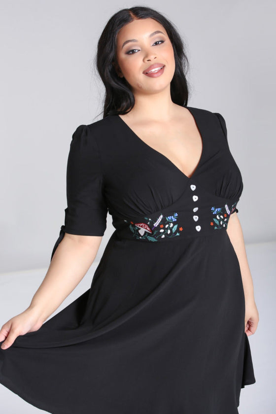 Hell Bunny Natura Dress Mushrooms