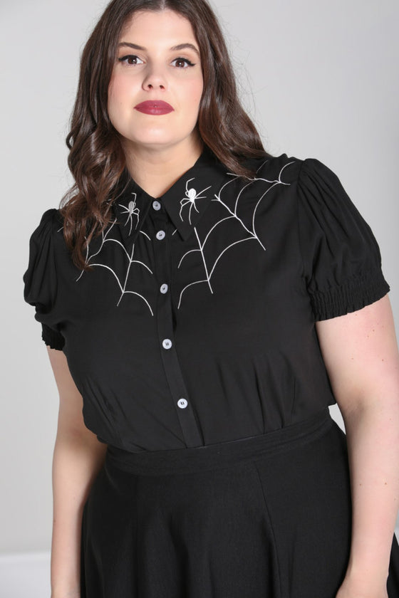 Hell Bunny Arania Blouse Spiders Webs