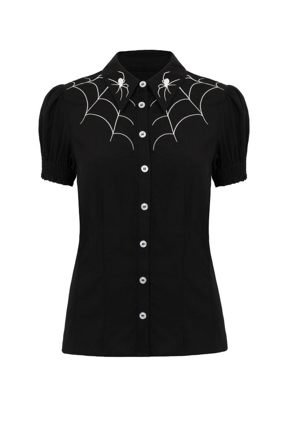Hell Bunny Arania Blouse Spiders Webs