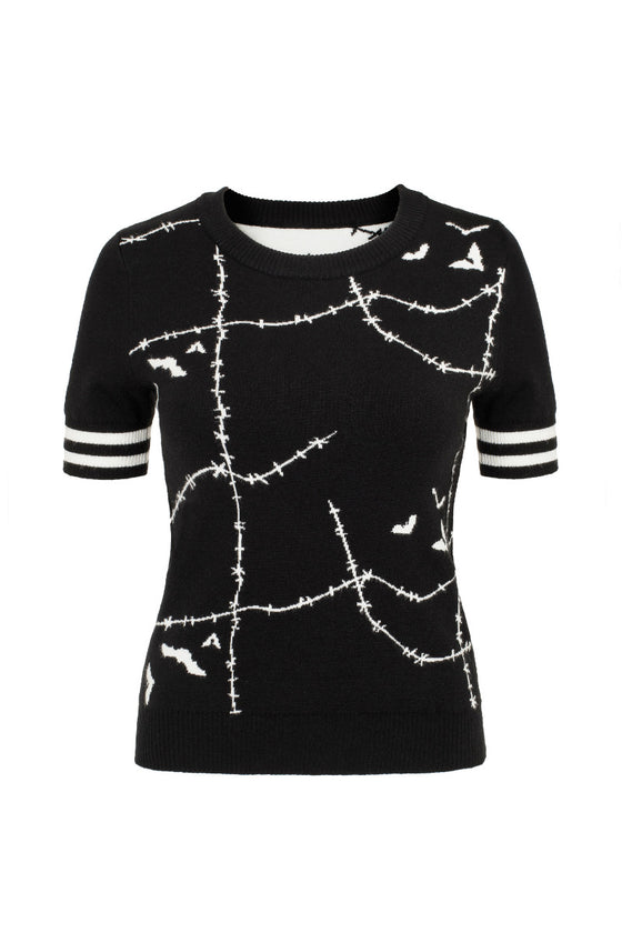 Hell Bunny Stitches Knitted Top Jumper Ghoulish