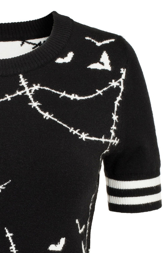 Hell Bunny Stitches Knitted Top Jumper Ghoulish