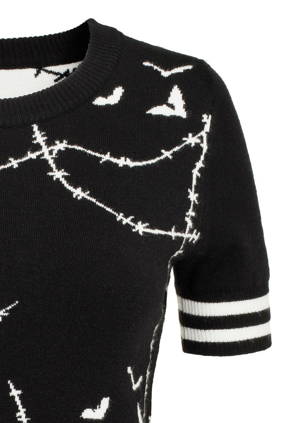 Hell Bunny Stitches Knitted Jumper Top Ghoulish